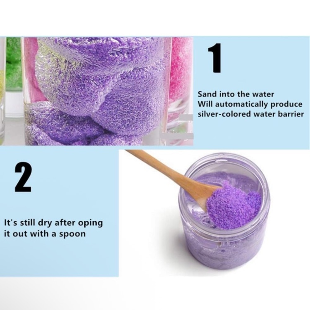 Magic Sand 5 Pack Water Repellent Play Sand for DIY Science Sensory Fun Green - Picture 3 of 10